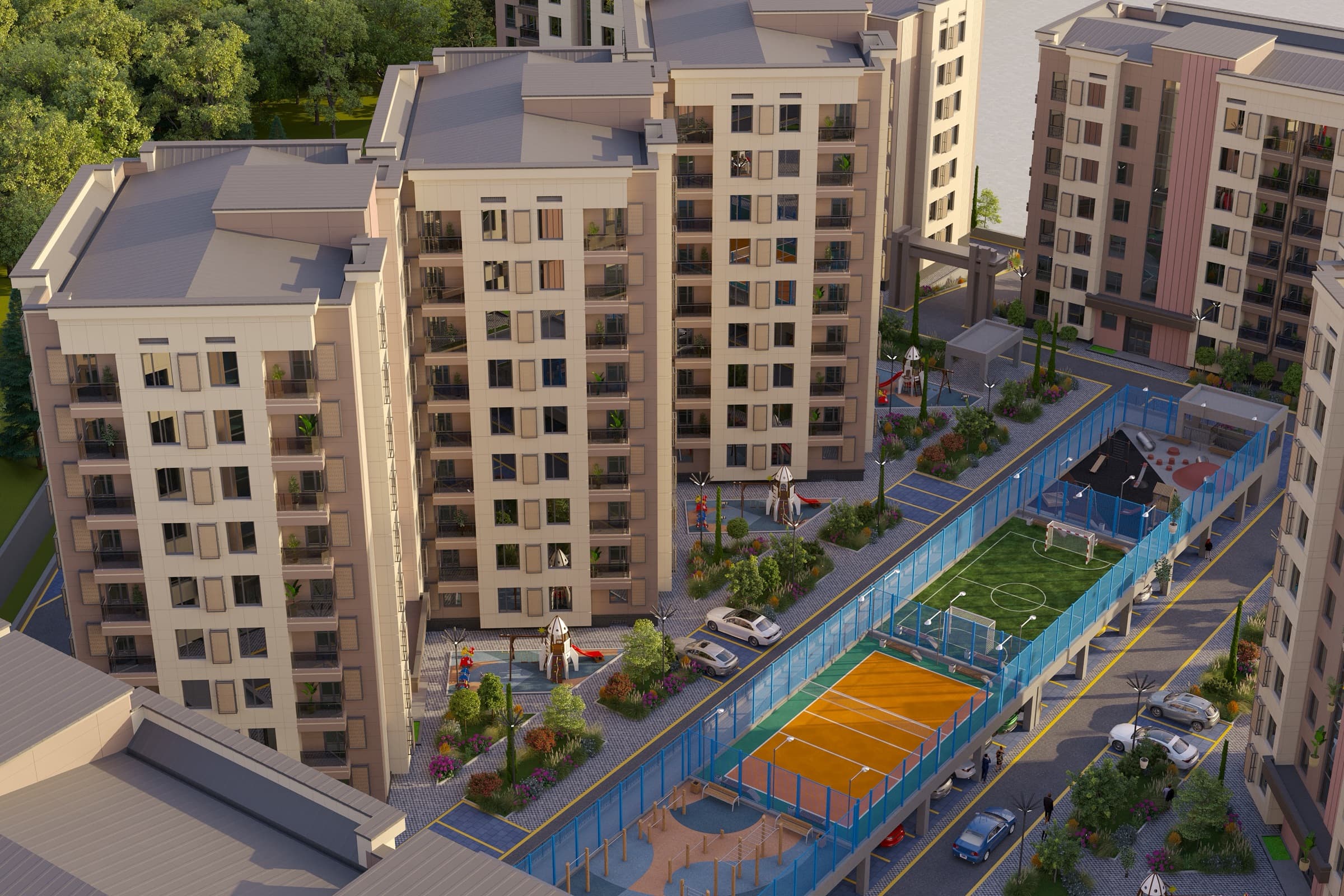 Bahor City hovlisidagi sport maydonchasi